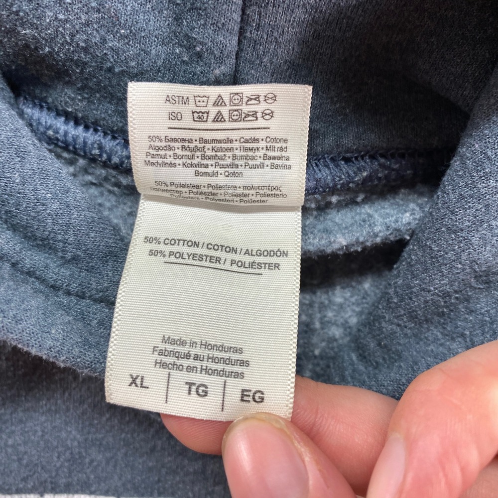 Gildan Chicago Flag Hoodie‎ Mens XL Gray Distressed Graphic Print Sweatshirt - Picture 2 of 13